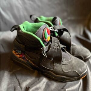 Charcoal High-Top Sneakers with Neon Green Lining